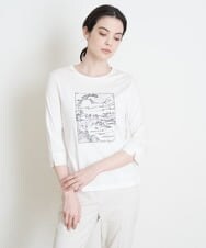 PRKGS13190 CHRISTIAN AUJARD(クリスチャン・オジャール) オーガニックコットン刺繍Tシャツ ホワイト