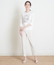 PRKGS13190 CHRISTIAN AUJARD(クリスチャン・オジャール) オーガニックコットン刺繍Tシャツ ホワイト