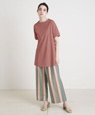 PRKGU61250 CHRISTIAN AUJARD(クリスチャン・オジャール) サイドスリット入りチュニックＴシャツ ピンク
