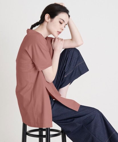 PRKGU61250  サイドスリット入りチュニックＴシャツ