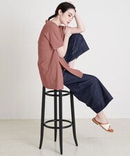 PRKGU61250 CHRISTIAN AUJARD(クリスチャン・オジャール) サイドスリット入りチュニックＴシャツ ピンク