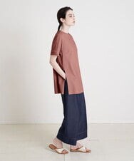 PRKGU61250 CHRISTIAN AUJARD(クリスチャン・オジャール) サイドスリット入りチュニックＴシャツ ピンク