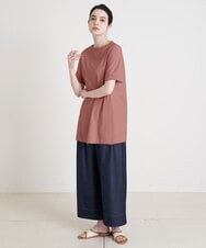 PRKGU61250 CHRISTIAN AUJARD(クリスチャン・オジャール) サイドスリット入りチュニックＴシャツ ピンク