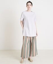 PRKGU61250 CHRISTIAN AUJARD(クリスチャン・オジャール) サイドスリット入りチュニックＴシャツ ライトグレー