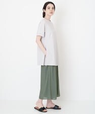 PRKGU61250 CHRISTIAN AUJARD(クリスチャン・オジャール) サイドスリット入りチュニックＴシャツ ライトグレー