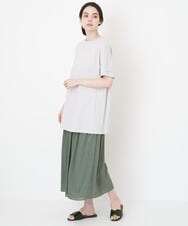 PRKGU61250 CHRISTIAN AUJARD(クリスチャン・オジャール) サイドスリット入りチュニックＴシャツ ライトグレー