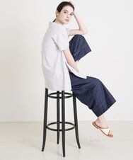 PRKGU61250 CHRISTIAN AUJARD(クリスチャン・オジャール) サイドスリット入りチュニックＴシャツ ライトグレー