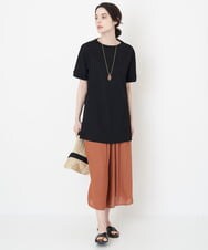PRKGU61250 CHRISTIAN AUJARD(クリスチャン・オジャール) サイドスリット入りチュニックＴシャツ ブラック