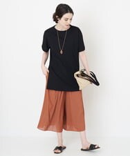 PRKGU61250 CHRISTIAN AUJARD(クリスチャン・オジャール) サイドスリット入りチュニックＴシャツ ブラック