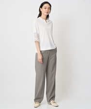 PRKGV74330 CHRISTIAN AUJARD(クリスチャン・オジャール) [吸水速乾]レーススリーブカットソー ホワイト