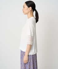 PRKGV74330 CHRISTIAN AUJARD(クリスチャン・オジャール) [吸水速乾]レーススリーブカットソー ホワイト