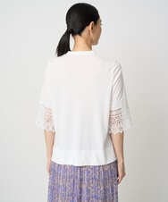 PRKGV74330 CHRISTIAN AUJARD(クリスチャン・オジャール) [吸水速乾]レーススリーブカットソー ホワイト