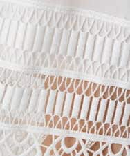 PRKGV74330 CHRISTIAN AUJARD(クリスチャン・オジャール) [吸水速乾]レーススリーブカットソー ホワイト