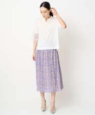 PRKGV74330 CHRISTIAN AUJARD(クリスチャン・オジャール) [吸水速乾]レーススリーブカットソー ホワイト