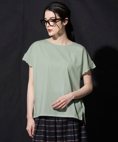 PRKHE31270 CHRISTIAN AUJARD フレンチスリーブ刺繍カットソー