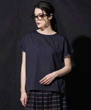PRKHE31270 CHRISTIAN AUJARD(クリスチャン・オジャール) フレンチスリーブ刺繍カットソー ネイビー