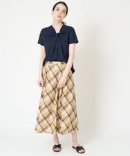 PRKHW18200 CHRISTIAN AUJARD(クリスチャン・オジャール) [接触冷感]ギャザーデザインカットソー ネイビー