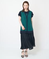 PRKHW37290 CHRISTIAN AUJARD(クリスチャン・オジャール) [接触冷感･ドライタッチ]バイカラージレ グリーン
