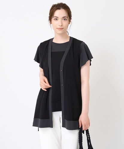 PRKHW37290 CHRISTIAN AUJARD [接触冷感･ドライタッチ]バイカラージレ