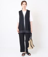 PRKHW37290 CHRISTIAN AUJARD(クリスチャン・オジャール) [接触冷感･ドライタッチ]バイカラージレ ブラック