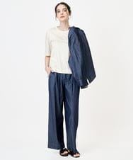PRKJB12230 CHRISTIAN AUJARD(クリスチャン・オジャール) スパンコール刺繍Tシャツ アイボリー