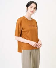 PRKJB12230 CHRISTIAN AUJARD(クリスチャン・オジャール) スパンコール刺繍Tシャツ ブラウン