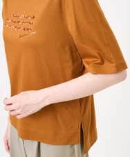 PRKJB12230 CHRISTIAN AUJARD(クリスチャン・オジャール) スパンコール刺繍Tシャツ ブラウン