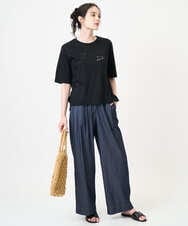 PRKJB12230 CHRISTIAN AUJARD(クリスチャン・オジャール) スパンコール刺繍Tシャツ ブラック