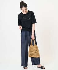 PRKJB12230 CHRISTIAN AUJARD(クリスチャン・オジャール) スパンコール刺繍Tシャツ ブラック
