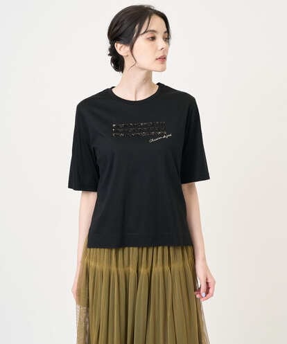 PRKJB12230 CHRISTIAN AUJARD スパンコール刺繍Tシャツ