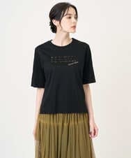 PRKJB12230 CHRISTIAN AUJARD(クリスチャン・オジャール) スパンコール刺繍Tシャツ ブラック
