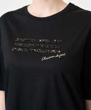 PRKJB12230 CHRISTIAN AUJARD(クリスチャン・オジャール) スパンコール刺繍Tシャツ ブラック