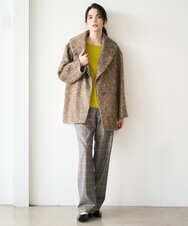 PRLAD31390 CHRISTIAN AUJARD(クリスチャン・オジャール) グレンチェックストレートパンツ ブラウン