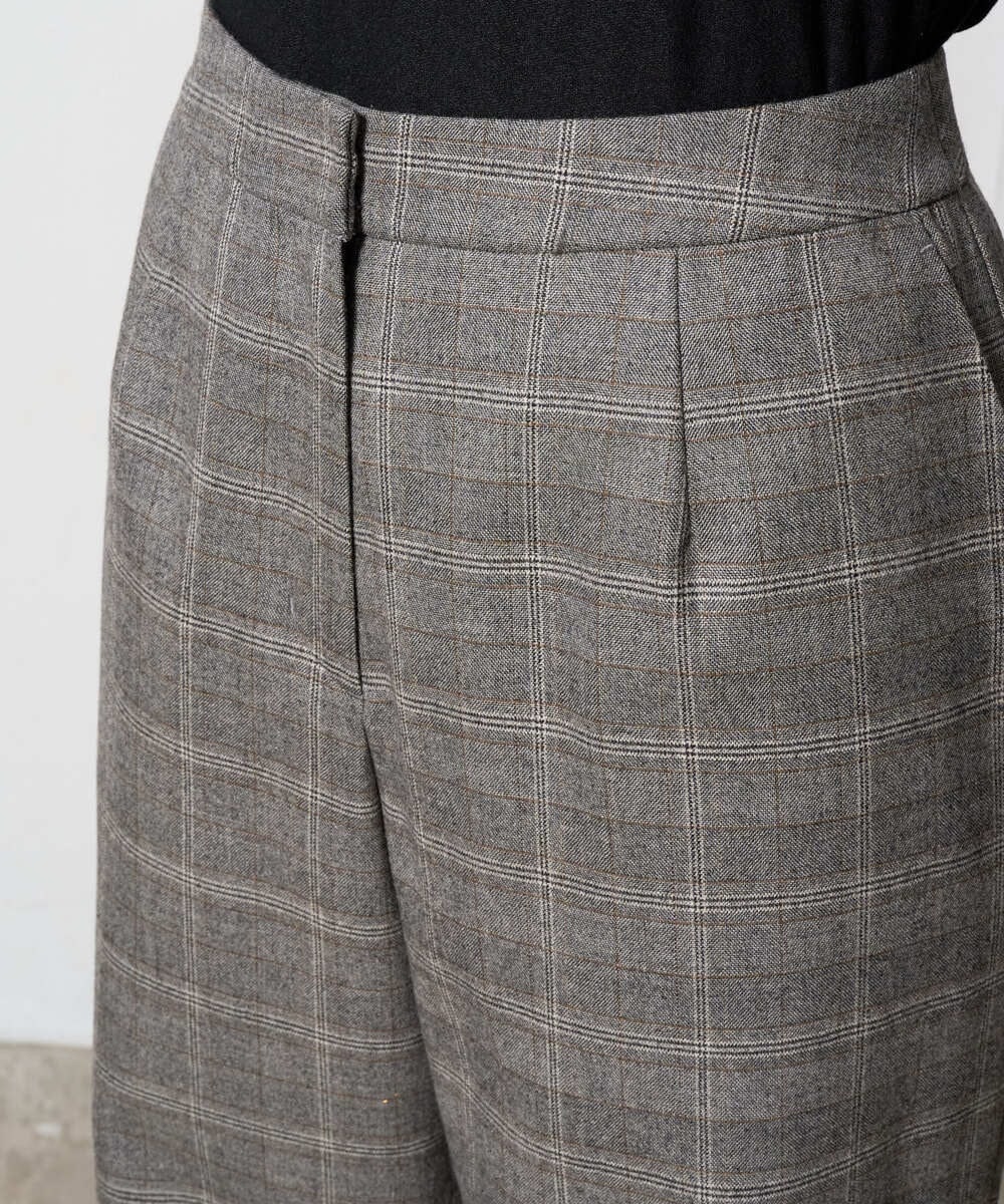 PRLAD31390 CHRISTIAN AUJARD(クリスチャン・オジャール) グレンチェックストレートパンツ ブラウン