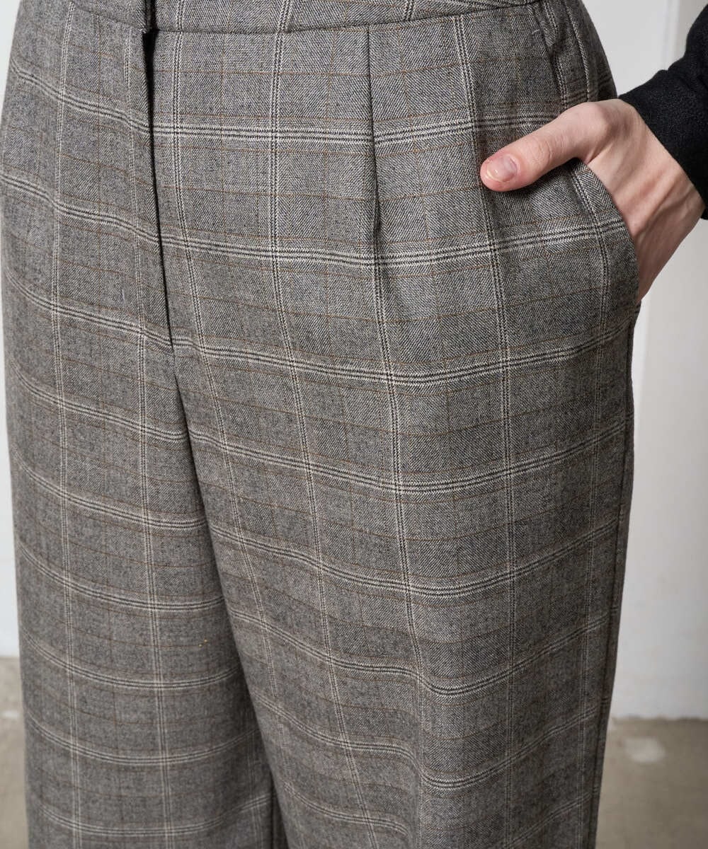 PRLAD31390 CHRISTIAN AUJARD(クリスチャン・オジャール) グレンチェックストレートパンツ ブラウン