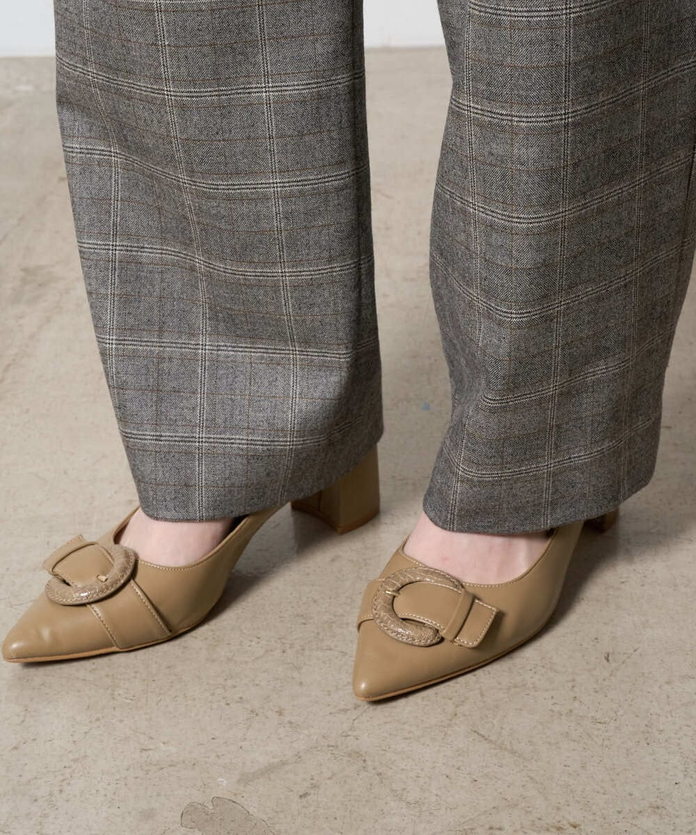 PRLAD31390 CHRISTIAN AUJARD(クリスチャン・オジャール) グレンチェックストレートパンツ ブラウン