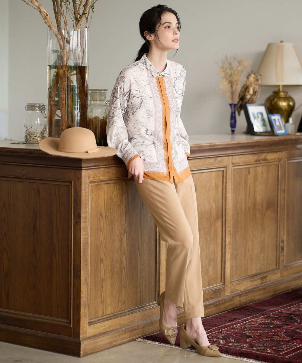 PRLAD38270 CHRISTIAN AUJARD(クリスチャン・オジャール) 裏起毛ステックパンツ ライトブラウン