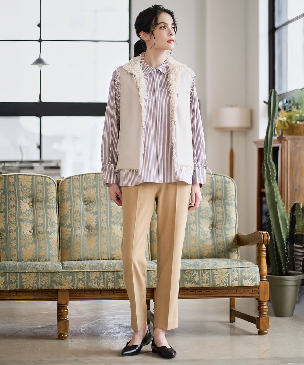 PRLAD38270 CHRISTIAN AUJARD(クリスチャン・オジャール) 裏起毛ステックパンツ ライトブラウン