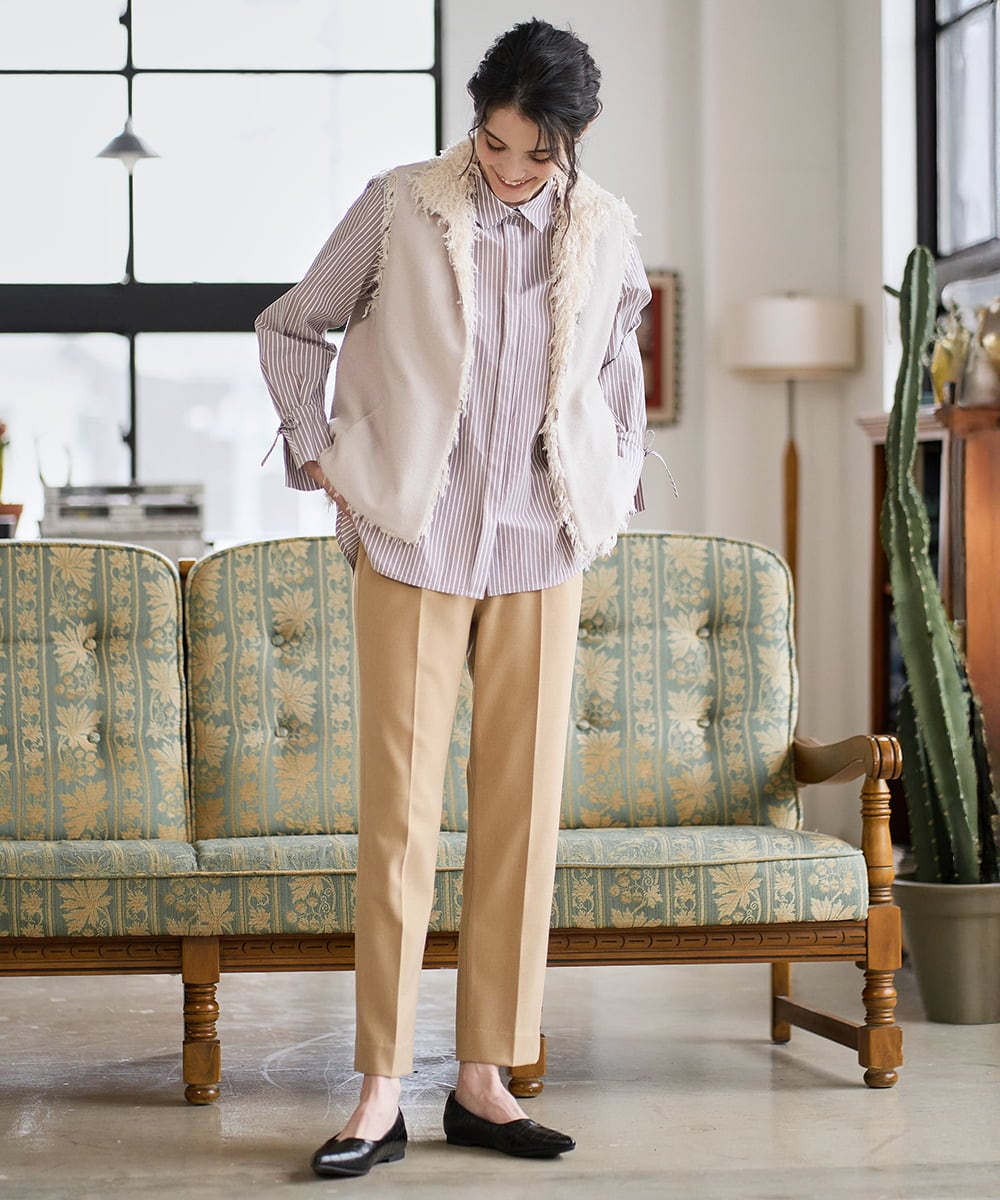 PRLAD38270 CHRISTIAN AUJARD(クリスチャン・オジャール) 裏起毛ステックパンツ ライトブラウン