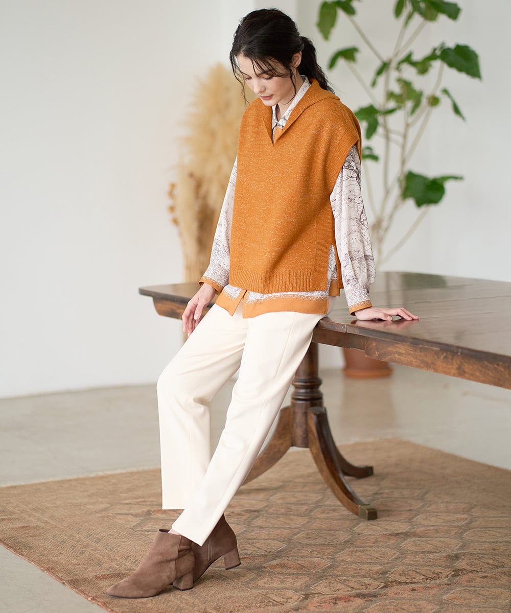 PRLAD38270 CHRISTIAN AUJARD(クリスチャン・オジャール) 裏起毛ステックパンツ ホワイト