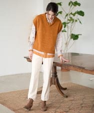 PRLAD38270 CHRISTIAN AUJARD(クリスチャン・オジャール) 裏起毛ステックパンツ ホワイト