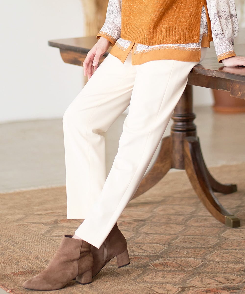 PRLAD38270 CHRISTIAN AUJARD(クリスチャン・オジャール) 裏起毛ステックパンツ ホワイト