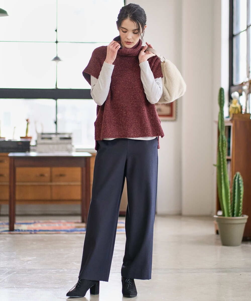 PRLAD47290 CHRISTIAN AUJARD(クリスチャン・オジャール) ウエストゴムセミワイドパンツ ネイビー