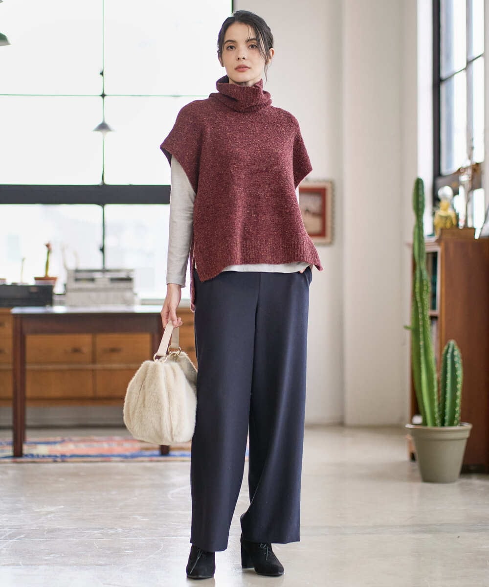 PRLAD47290 CHRISTIAN AUJARD(クリスチャン・オジャール) ウエストゴムセミワイドパンツ ネイビー