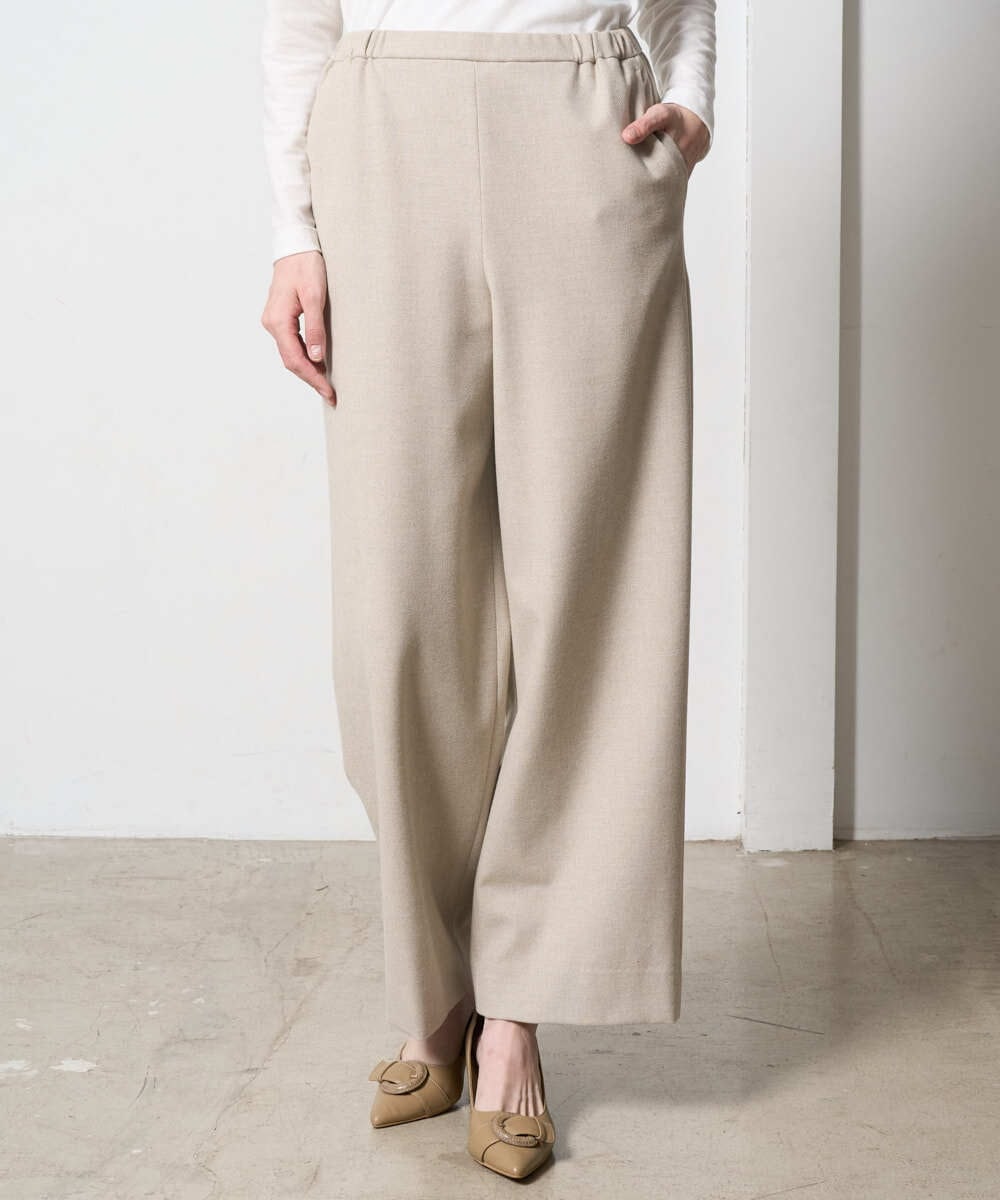 PRLAD47290 CHRISTIAN AUJARD(クリスチャン・オジャール) ウエストゴムセミワイドパンツ ベージュ