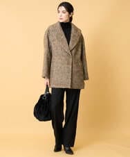 PRLCD11330 CHRISTIAN AUJARD(クリスチャン・オジャール) ラメストライプセミワイドパンツ ブラック