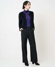 PRLCD11330 CHRISTIAN AUJARD(クリスチャン・オジャール) ラメストライプセミワイドパンツ ブラック