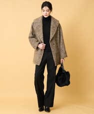 PRLCD11330 CHRISTIAN AUJARD(クリスチャン・オジャール) ラメストライプセミワイドパンツ ブラック