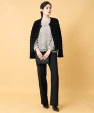 PRLCD11330 CHRISTIAN AUJARD(クリスチャン・オジャール) ラメストライプセミワイドパンツ ブラック