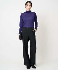 PRLCD11330 CHRISTIAN AUJARD(クリスチャン・オジャール) ラメストライプセミワイドパンツ ブラック